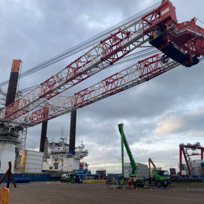 40m vrachtwagenhoogwerker insepectie kraan schip Vlissingen oktober 2021 16 v2
