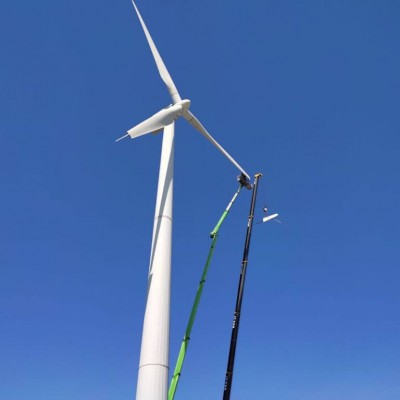 72m vrachtwagenhoogwerker montage windmolen Zeewolde juni 2021 5 v2